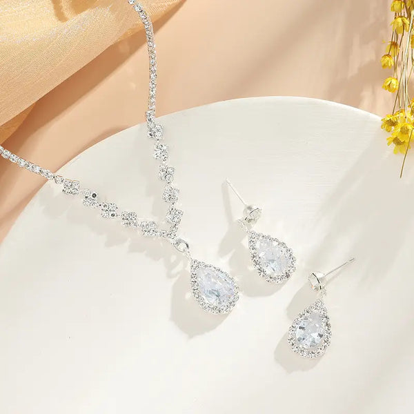Bridal 3pcs Jewelry Set – Necklace & Earrings