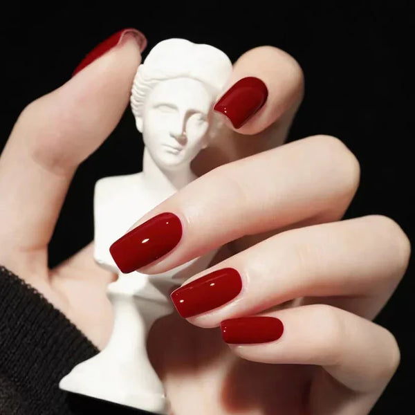 Deep maroon - Press On Nail Set Of 24