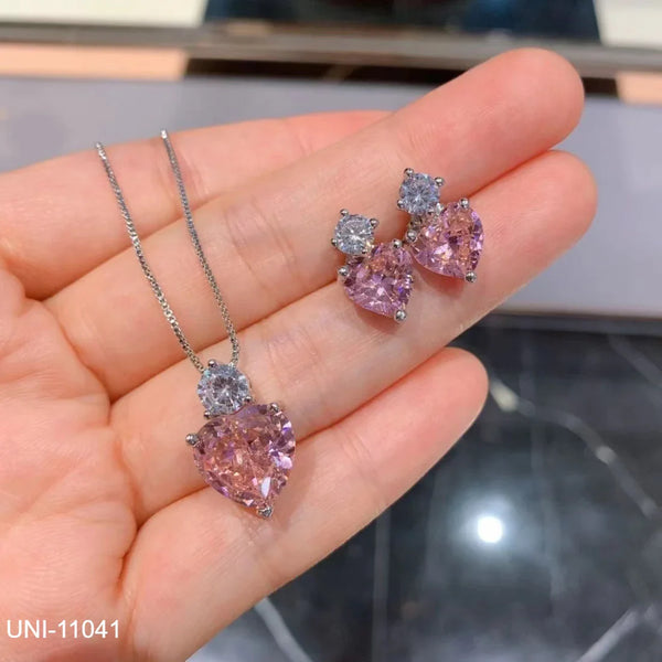 Crystal Pink Heart - Jewelry Set