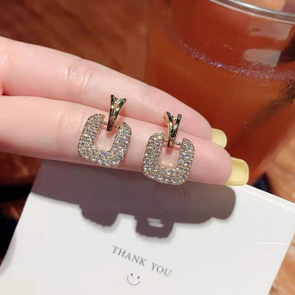Diamonds Square Gold - Earring